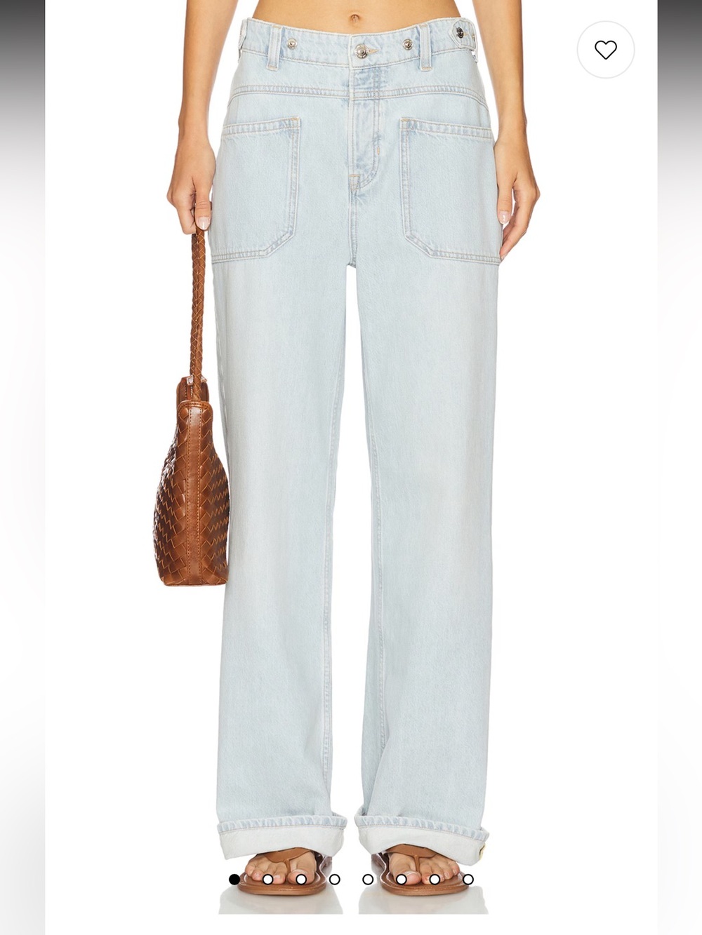 We the free Palmer Cuffed wide leg in daydream Blue